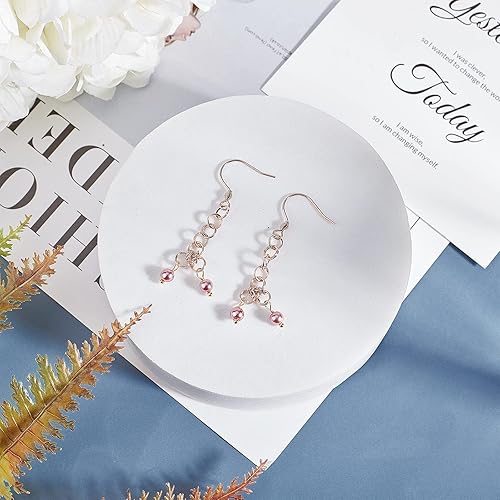 Miniatura 2 de UNICRAFTALE 20 anillos divididos de oro rosa con cierre de llavero de superficie lisa, aros de acero inoxidable divididos para el hogar, llaves de