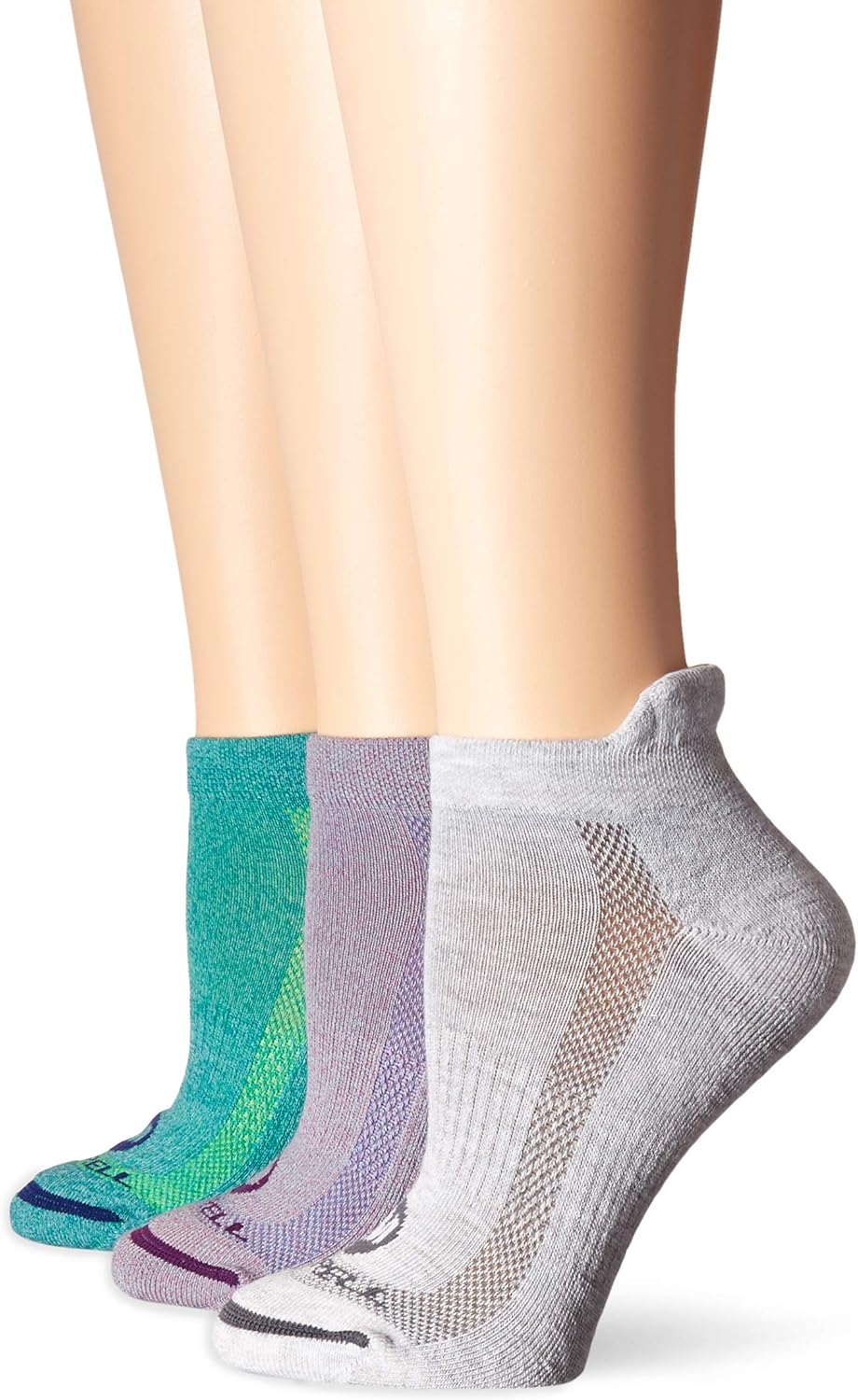 Merrell Women's Cushioned Low Cut Tab Socks, 3 Pack, Grape Marl, Shoe