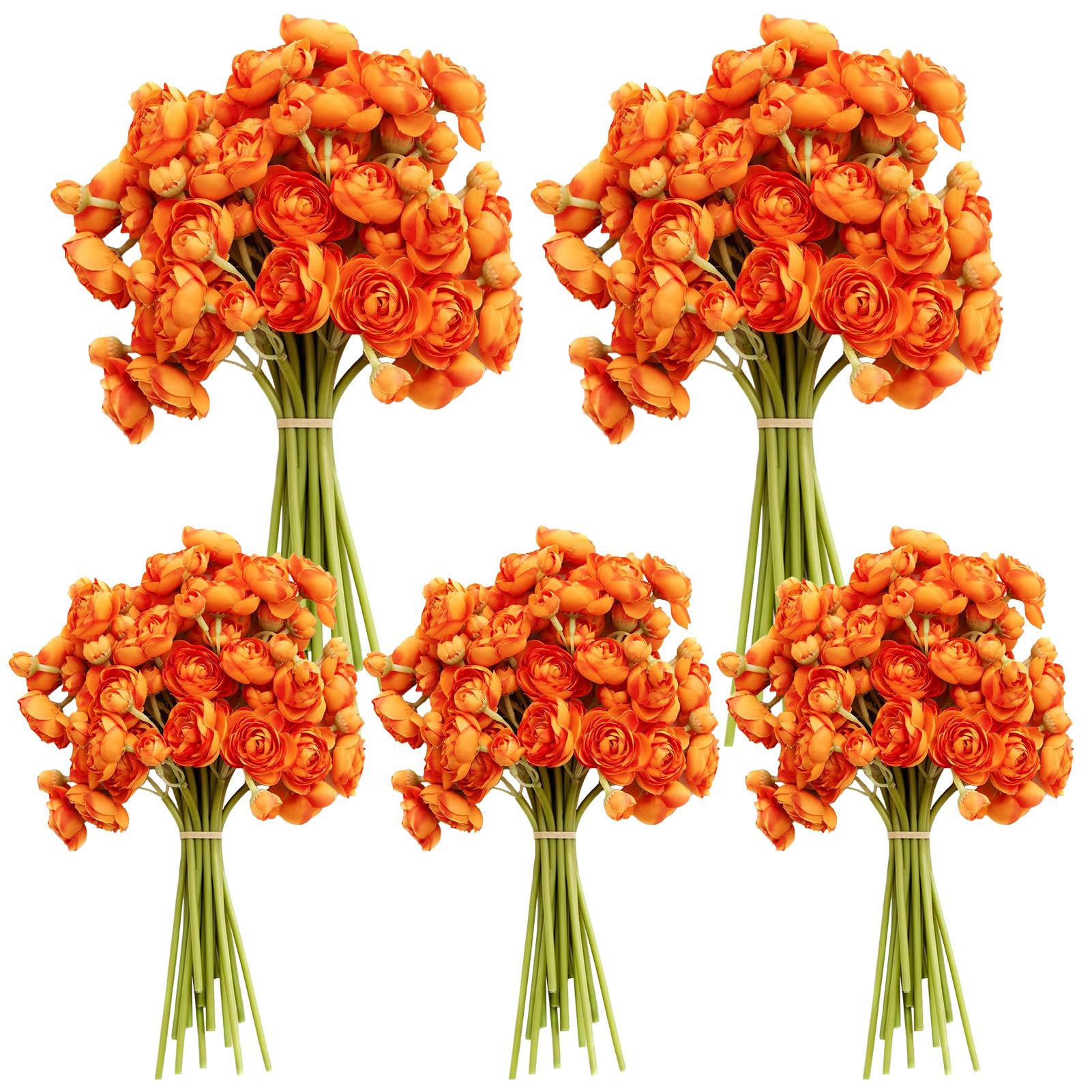 Ovveroche Faux Orange Ranunculus 30 Stems