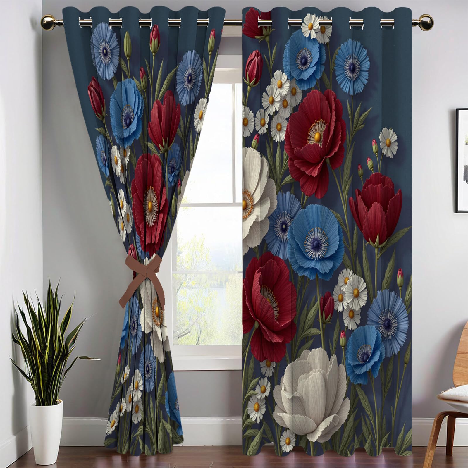 Rideau occultant marguerite aux coquelicots pour illuminer la chambre et le salon