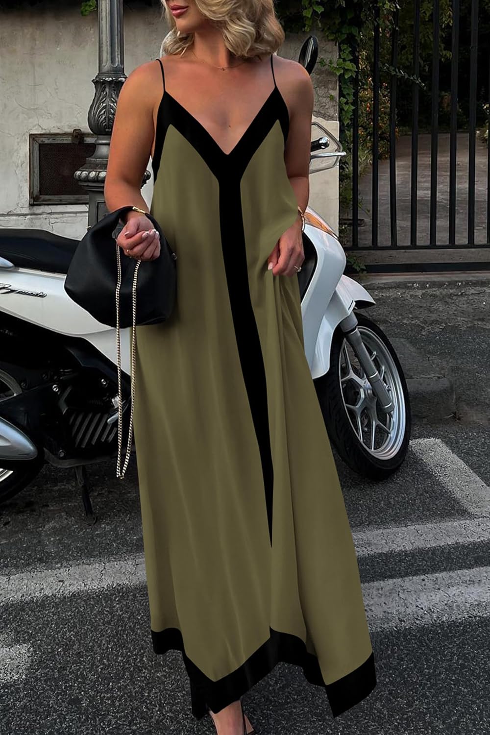 PRETTYGARDEN Womens Maxi Dress 2026 Summer Sundress V Neck Spaghetti Strap Flowy Elegant Party Dresses Beach Vacation Clothes - Image 6