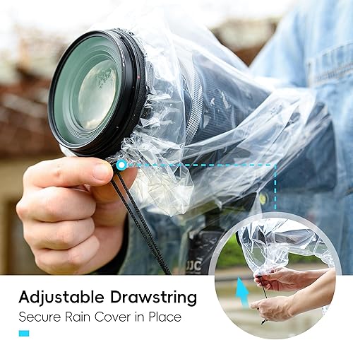 Miniatura 4 de JJC Funda de lluvia para cámara DSLR, protector de manga para canon, Nikon, Fujifilm, Sony, Olympus, Panasonic, Pentax Sigma, con una lente de hasta