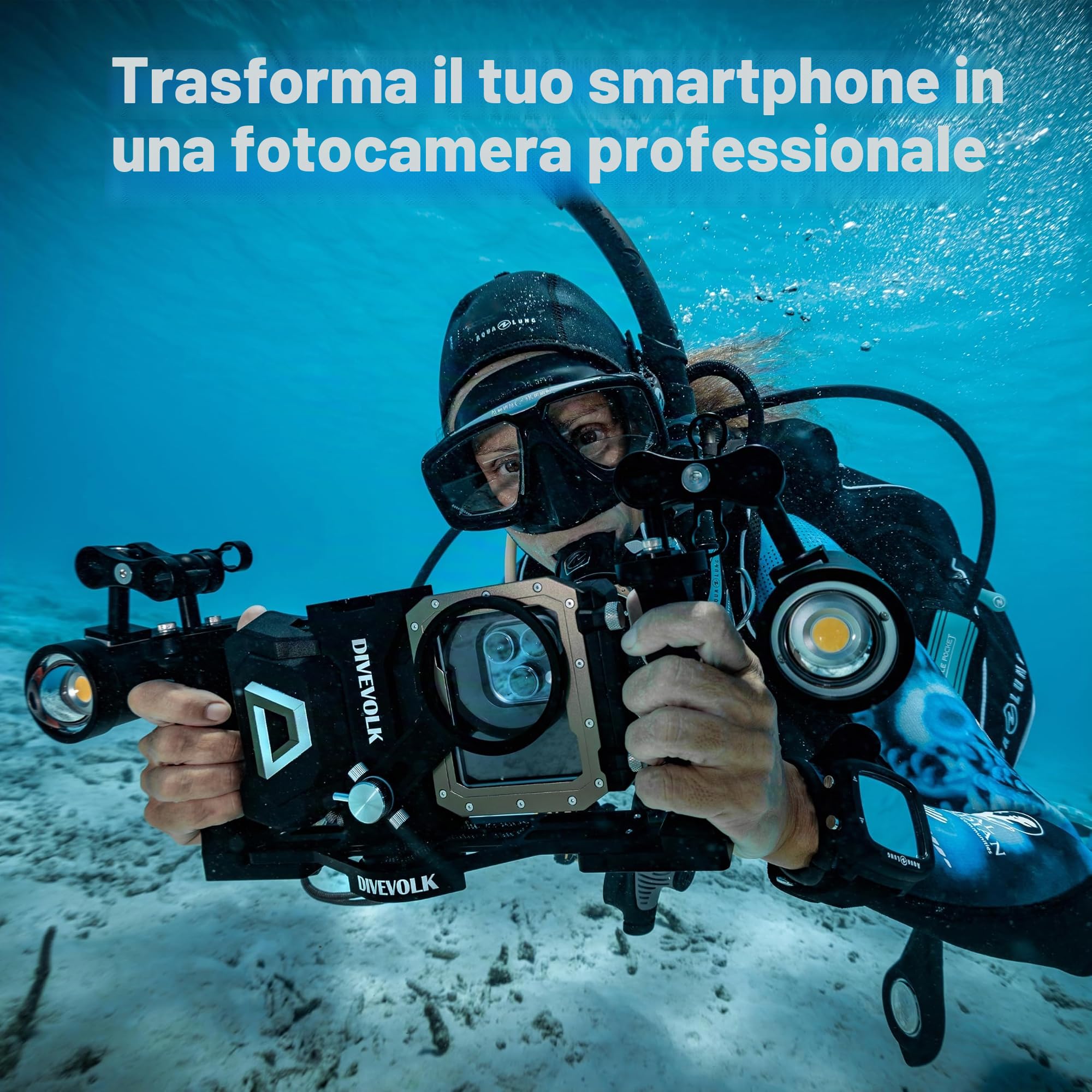 DIVEVOLK Staffa a doppia maniglia per alloggiamento Seatouch 4 MAX