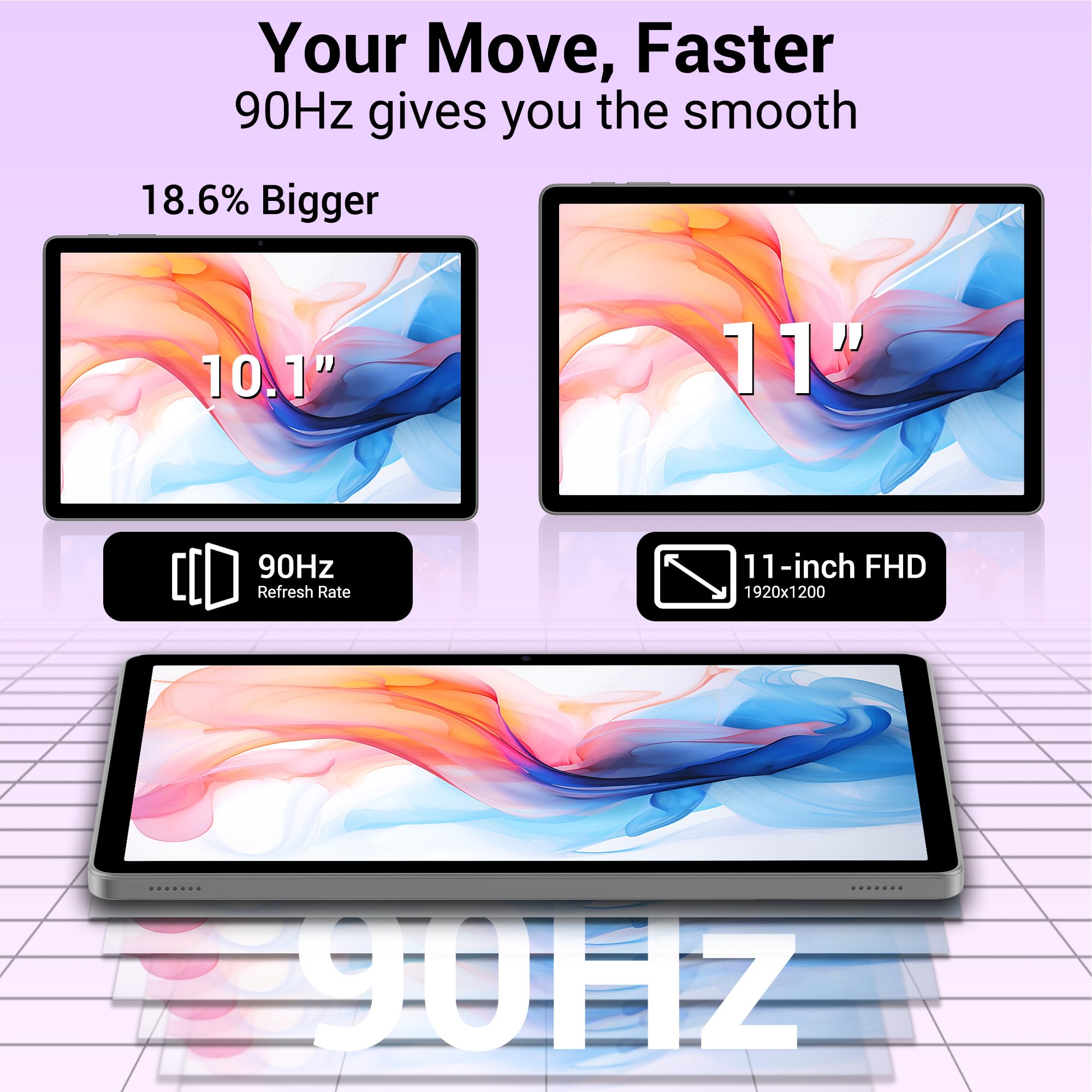 Tablet 11 Pollici Android 16 con Octa-Core 2.0GHz, 36GB RAM + 512GB ROM (2TB TF), 4G LTE/WiFi 5G, Gemini AI, Widevine L1, 8000mAh, 13MP+8MP, GPS, Face ID, Tablet con Tastiera/Mouse/Grigio