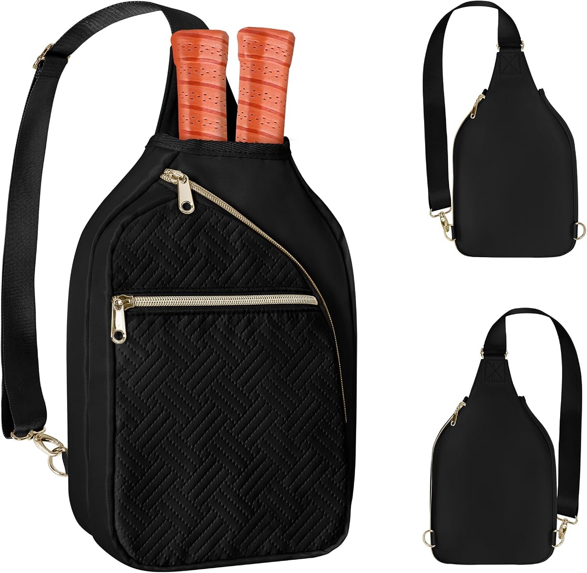 Pickleball Bag for Women, Pickleball Paddle Sling Bag with Strap