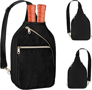 Pickleball Bag for Women, Pickleball Paddle Sling Bag with Strap