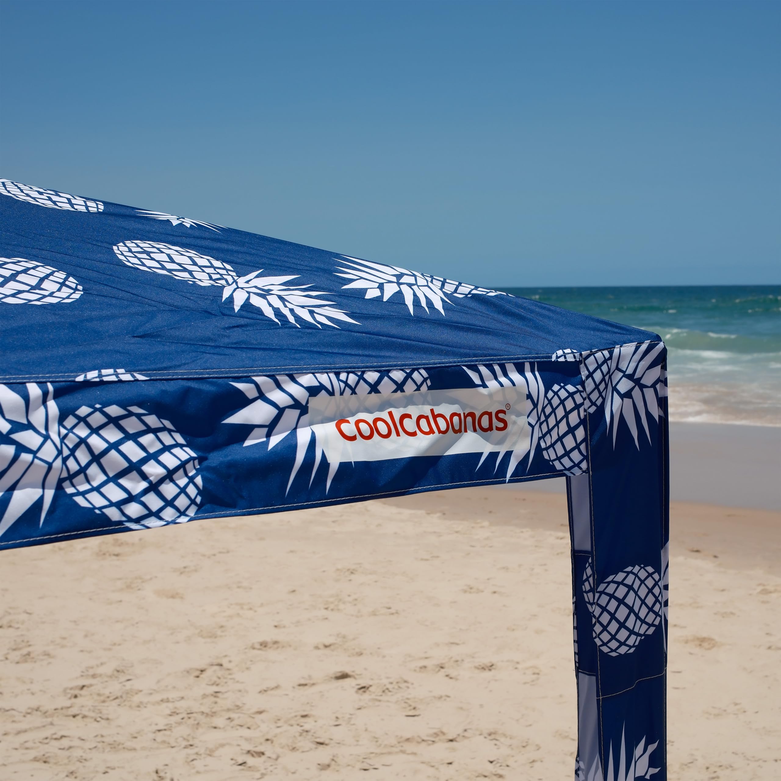 CoolCabanas Namiot plażowy, łatwa instalacja, ochrona UPF 50+, duży i średni rozmiar, kompaktowy, odporny na wiatr, namiot plażowy dla całej rodziny, ananasy, średni rozmiar