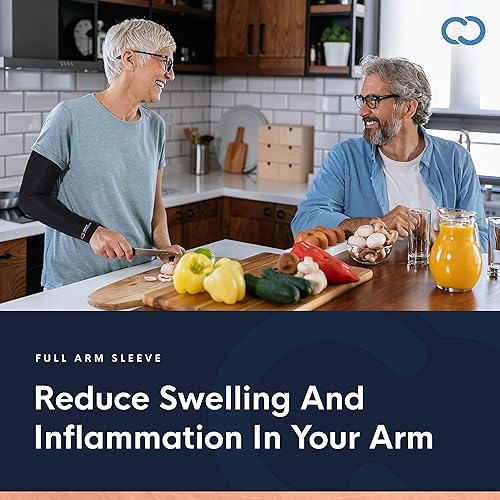 Miniatura 6 de Copper Compression Manga para brazo, con infusión de cobre, para antebrazo, bíceps, tríceps, codo de tenis, baloncesto, golf, artritis, tendinitis,