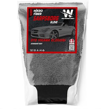 WONKEY - Microfiber Car Wash Gloves and Car Cake Polishing Gloves - Car Foaming Washing and Mop Cleaning Gloves