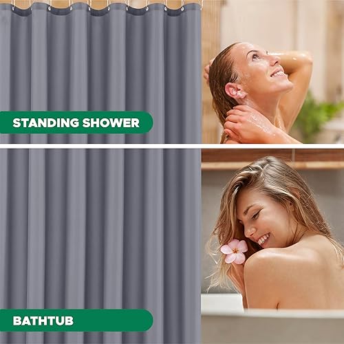 Miniatura 7 de Biscaynebay - Cortinas de ducha de tela de calidad de hotel, resistentes al agua, ojales resistentes a la corrosión, parte inferior con peso lavable