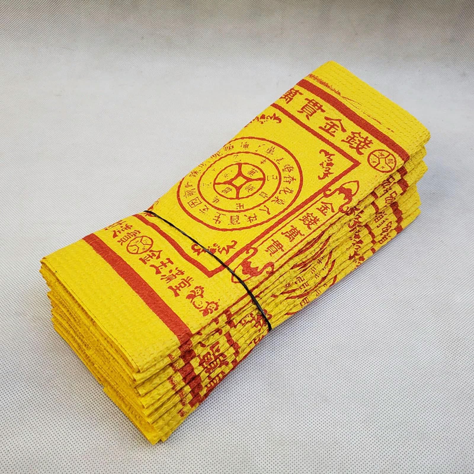 Xynm Style 2 Joss Paper 90 Pcs Golden Chinese Money Hell Bank Notes For Burning, Ancestor Sacrificial Offerings Qingming & Ghost Festival Ritual Use