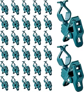 C7 C9 Christmas Lights Universal Spring Clips, 100 Count Quick Spring Clips for Holiday Light Decorations, Shatterproof Shingle and Gutter Clips for E12 E17, Metal Surface Roof Fence Railing Gates