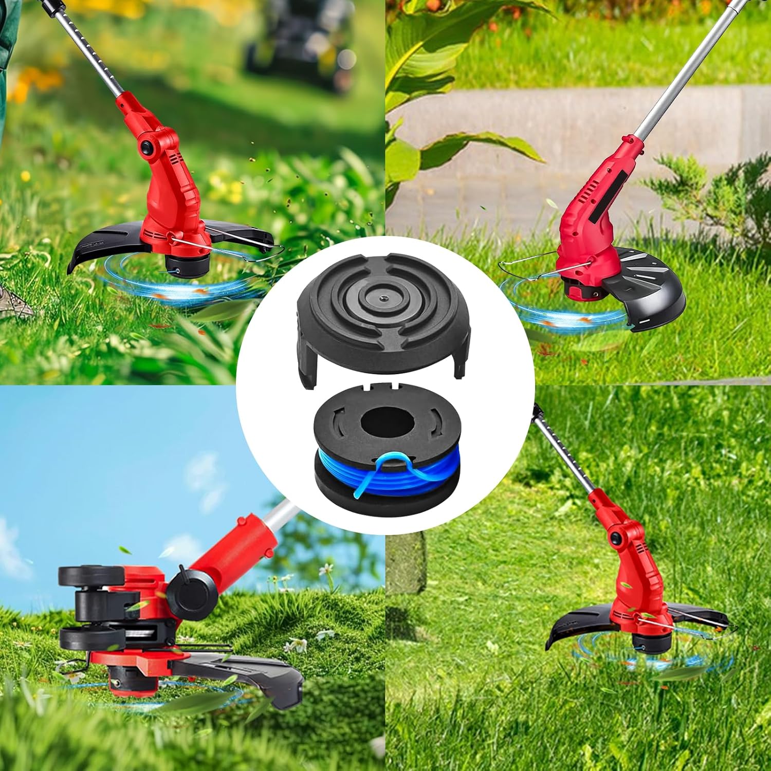 Replacement String Trimmer Line for Harbor Freight Bauer 19115C-B 20V Cordless Weed Wacker String Trimmer, 0.065" 10FT (12 Spools + 2 Caps)