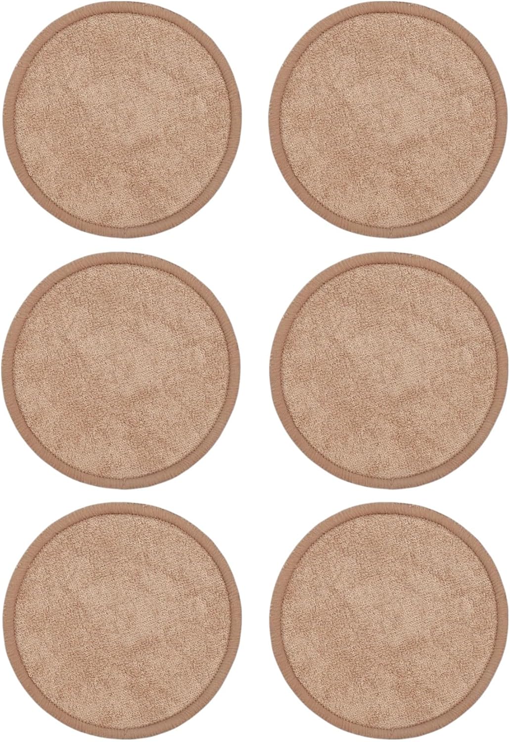Reusable Facial Rounds 6 Pack Bamboo Makeup Remover Pads 8cm Soft Washable Cotton Rounds for Face Cleansing Eco Friendly Reusable Cosmetic Pads for Skincare and Makeup Removal Assorted Colors (Brown)