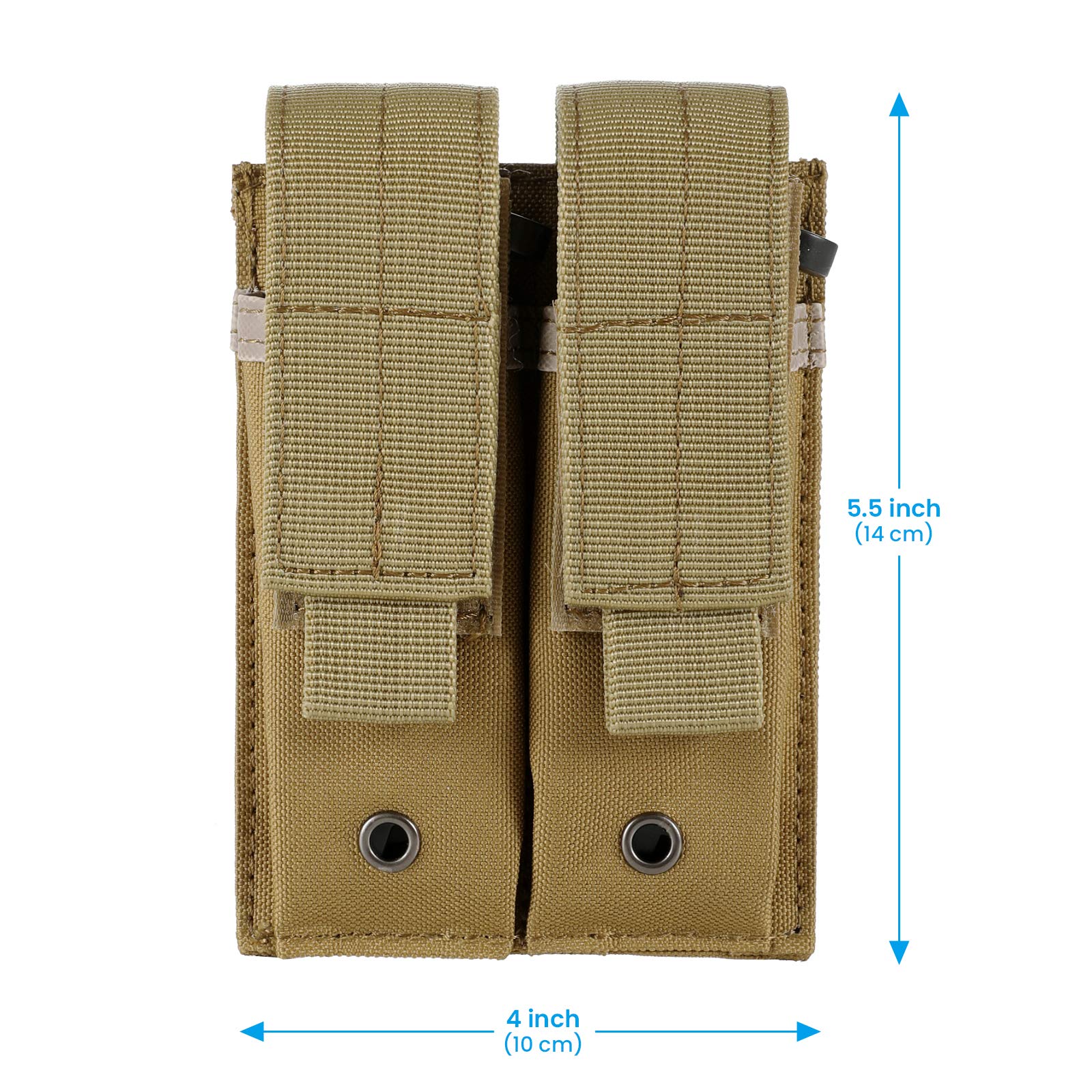 FRTKK Tactical Single/Double Pistol Mag Pouch Outdoor Molle Open-Top Magazine Pouch for Glock M1911 92F