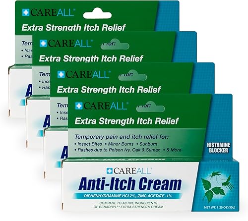 Miniatura 6 de CareAll Crema antipicazón de 1.25 onzas (paquete de 4) Bloqueo de histamina, difenhidramina HCI 2% analgésico tópico y acetato de zinc 0.1%