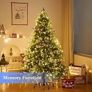 Tcamp 164FT 500 LED Christmas Lights, 8 Modes Christmas Tree Lights with Timer Memory Function, Green Wire Starry Fairy String Light for Xmas Tree Halloween Outdoor Indoor Decor (Warm White)