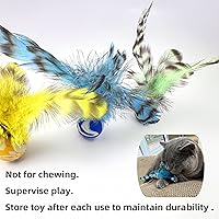 Vista 6 de Feather Chase & Fetch Balls for Indoor Cats – 5 Pack Durable Rubber Cat Toys with Natural Feathers, Interactive Exercise & Hunting Play, Bouncy