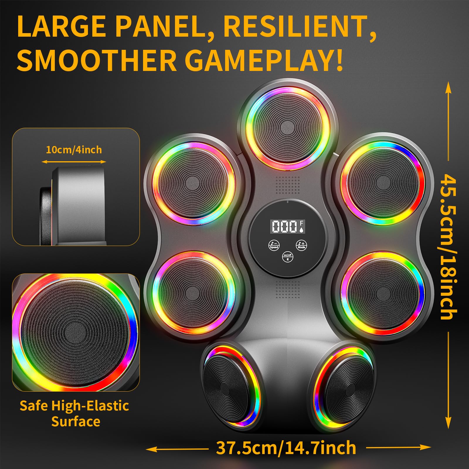 Macchina da boxe musicale, attrezzatura da palestra con guantoni da boxe, Smart Bluetooth, per adulti e bambini, bersaglio elettronico da boxe, fitness per casa, ufficio, palestra