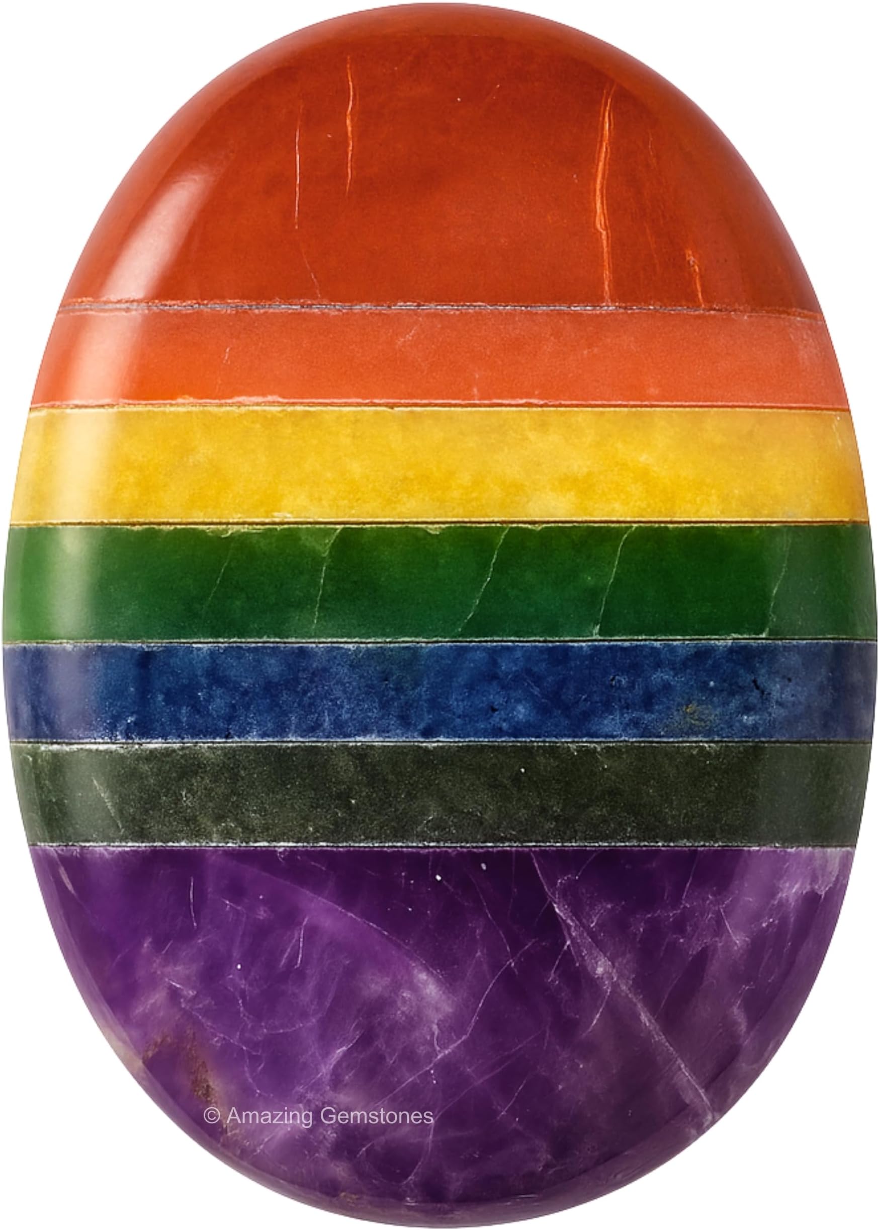 Seven Chakra Crystals and Healing Stones - Large Palm Stone Crystals Piedra - Crystal for Good Luck, Balanced Positive Energy, Meditation - Unique Stocking Stuffers Gifts for Women