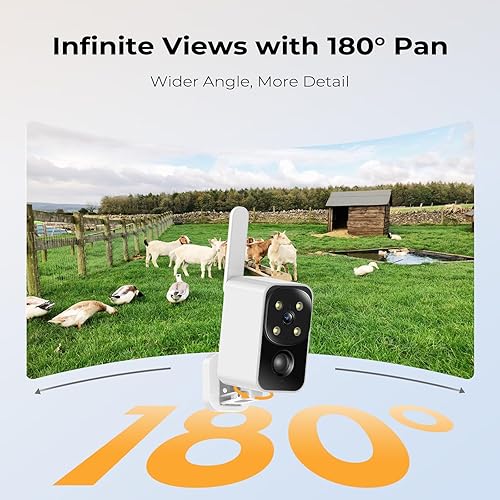 Miniatura 4 de SEHMUA Cámara de seguridad celular, no necesita WiFi, panorámica automática de 180, portátil para exteriores e interiores, tarjeta SIM 4G LTE