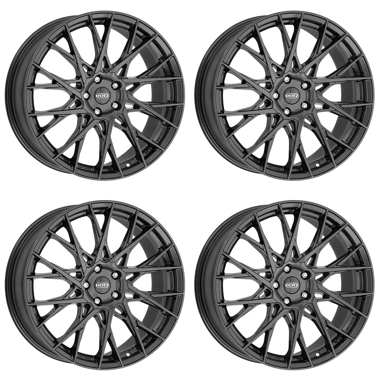 4 cerchi Dotz Fuji grigio 8.0Jx19 ET35 5x112 compatibili con Mercedes Benz A B C CLA CLK CLS Cle E EQB EQE Eqa (H243) GLA GLB GLC GLK S SL SLK SLK/SLC