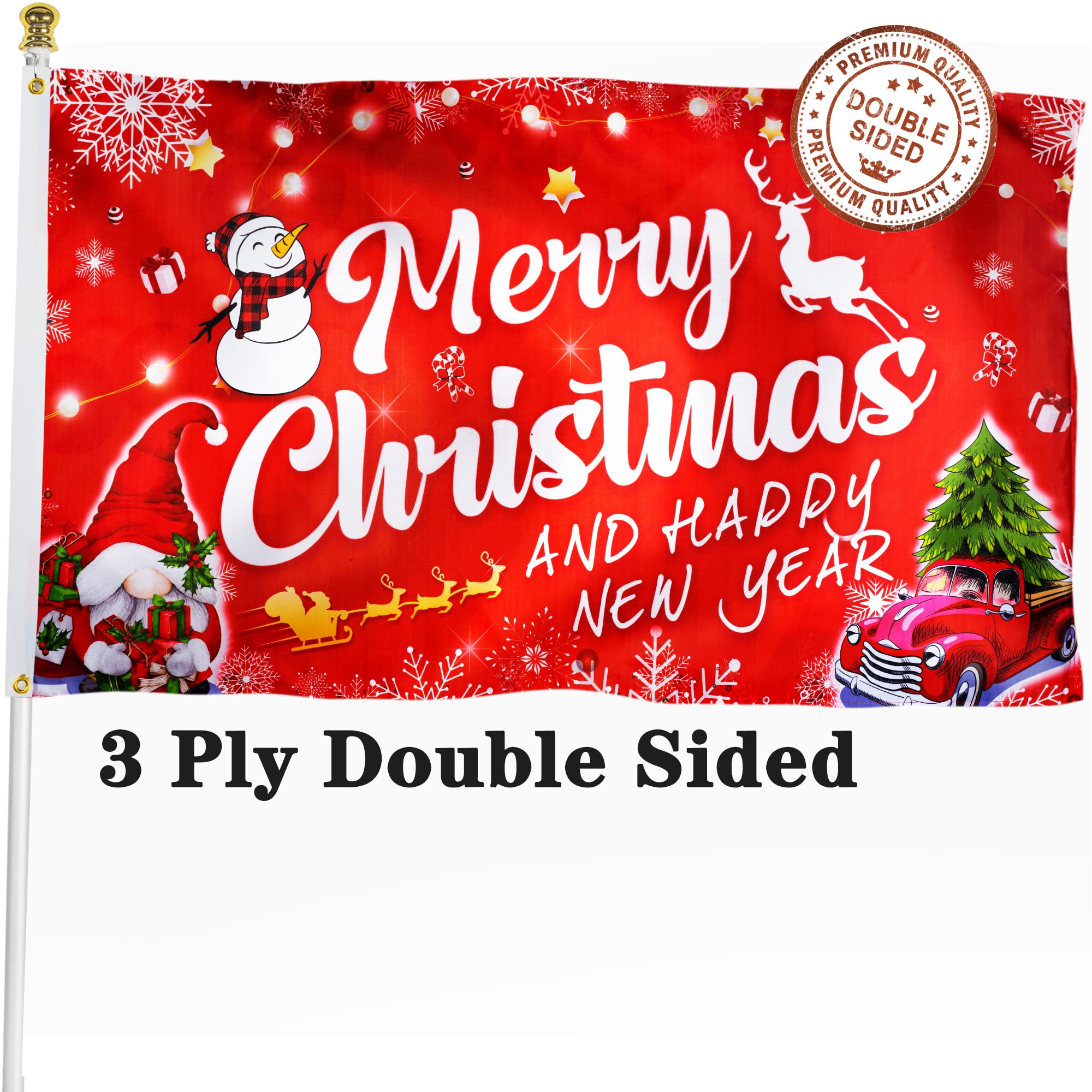 新品 HUMAN MADE リースHAPPY HOLIDAYS LARGE Amazon.com : XIFAN Christmas Flag Double Sided 3x5 FT Outdoor