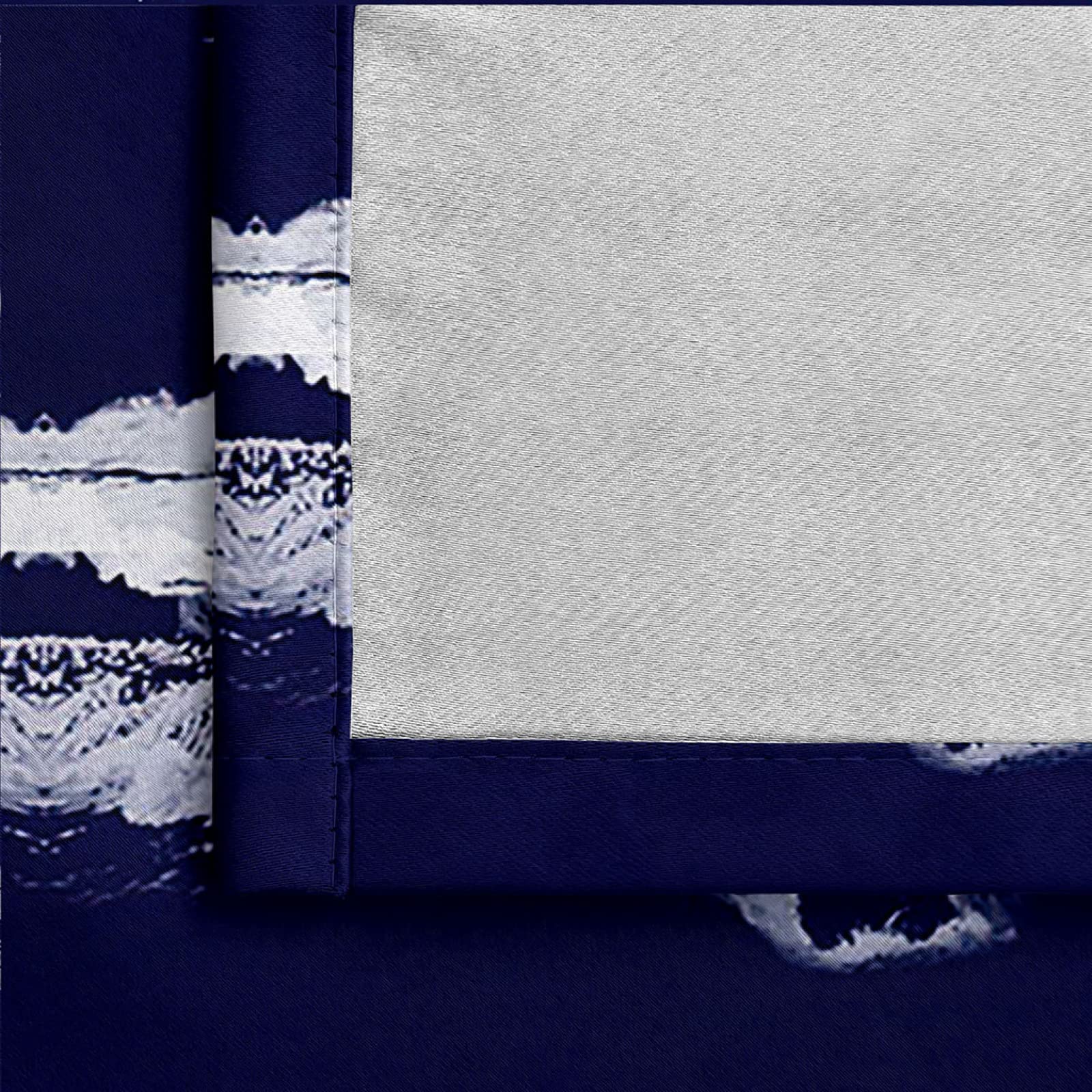 Rideau Occultant Chambre Lot De 2 - 140X160cm 3D Art Cheval Bleu Et Blanc Imprimé Rideaux Salon Opaque À Oeillets,Rideaux Grande Isolant Thermique Et Sonore, Décoration De Fenêtre