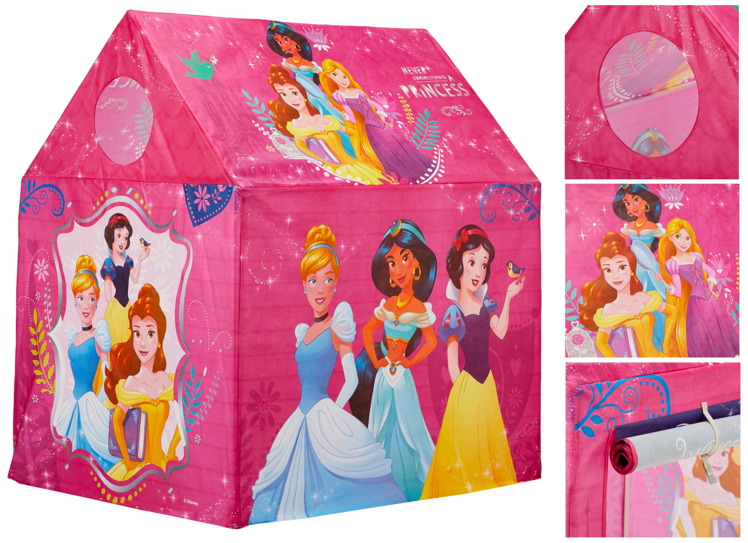 Amazon Brand Jam & Honey Kids Play Tent House, Princess Theme, BIS Safe for Kids, Foldable Portable Indoor Outdoor Playhouse Tent for Girls Boys Age 2+ Years, Easy Assembly 2
