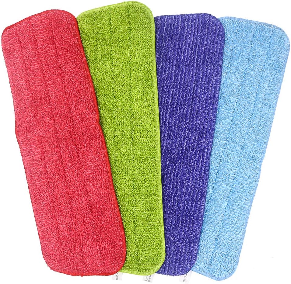 4 Pack Spray Mop Heads Replacement Mop Pads Reveal Mop Cleaning Pad ,Fit for All Spray Mops & Reveal Mops Washable 16.5*5.11 Inches. (Colors)