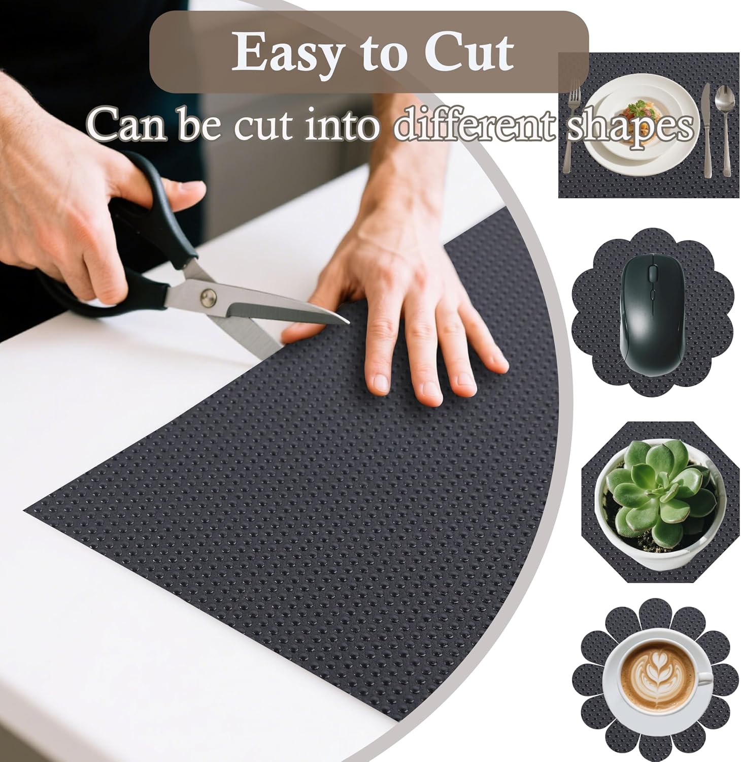 Shelf Liner for Kitchen Cabinet 20 Inch Wide X 20 Ft Non-Slip Drawer Mat Waterproof & Oil-Proof Cabinet Mat for Cupboard Pantry Bedroom Home Non Adhesive Refrigerator Shelf Liner (Black)