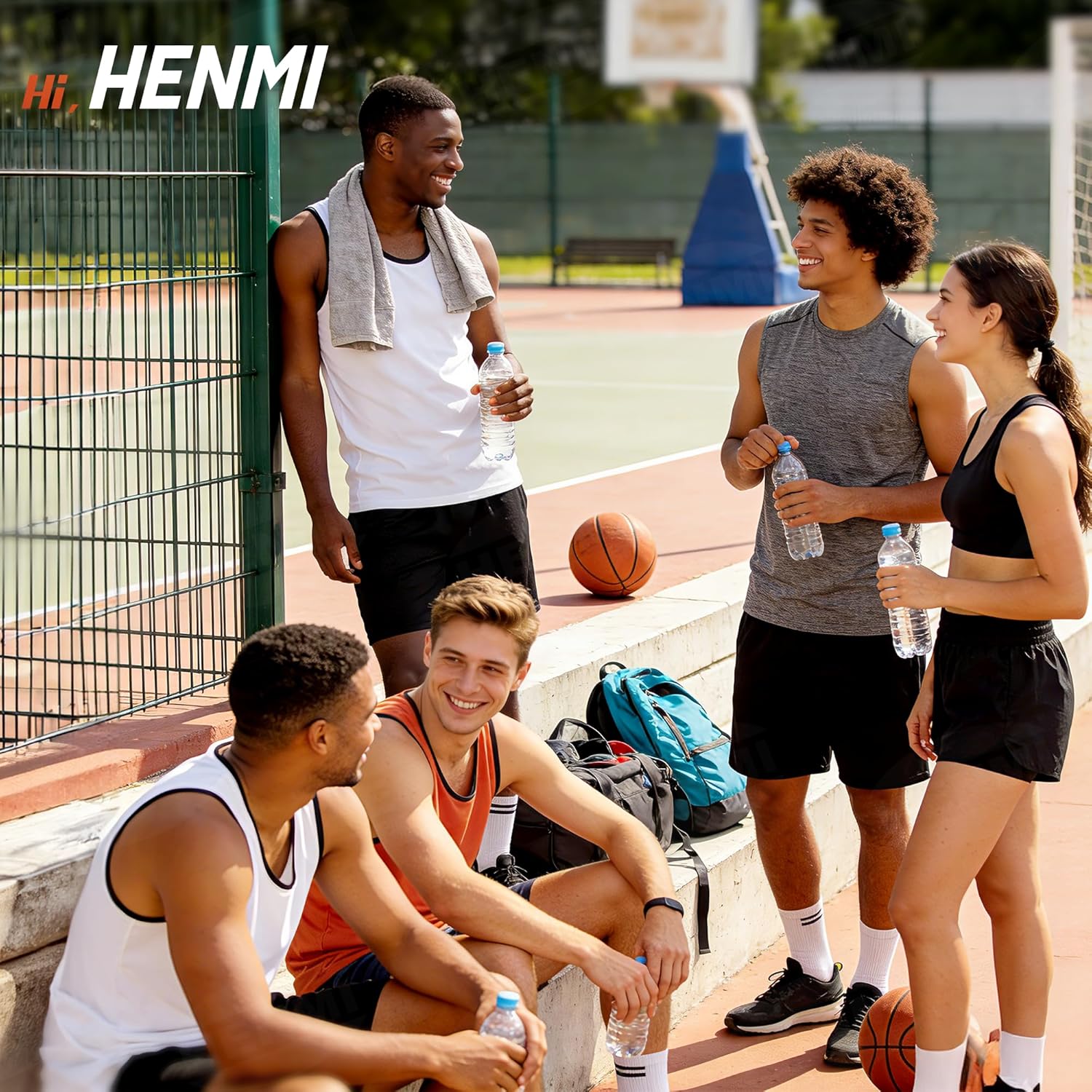 HENMI Upgraded Round Sports Ball Storage Cart - Rolling Ball Holder with Wheels for Basketball Storage & Outdoor Toy Storage, Metal Bin for Garage & School