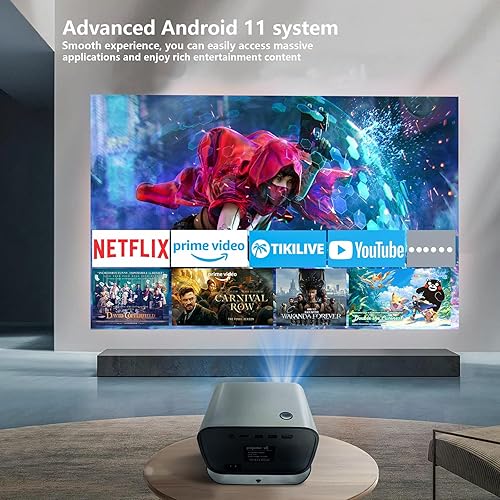 Miniatura 3 de Soporte ajustable de 360° y montaje en techo: proyector yleegs 4K con WiFi y Bluetooth, enfoque motorizado y corrección trapezoidal automática,