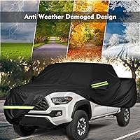 Vista 2 de Funda impermeable para automóvil de 6 capas para Toyota Tacoma Double Cab con cama de 5 pies, accesorios para camioneta, funda resistente a todos