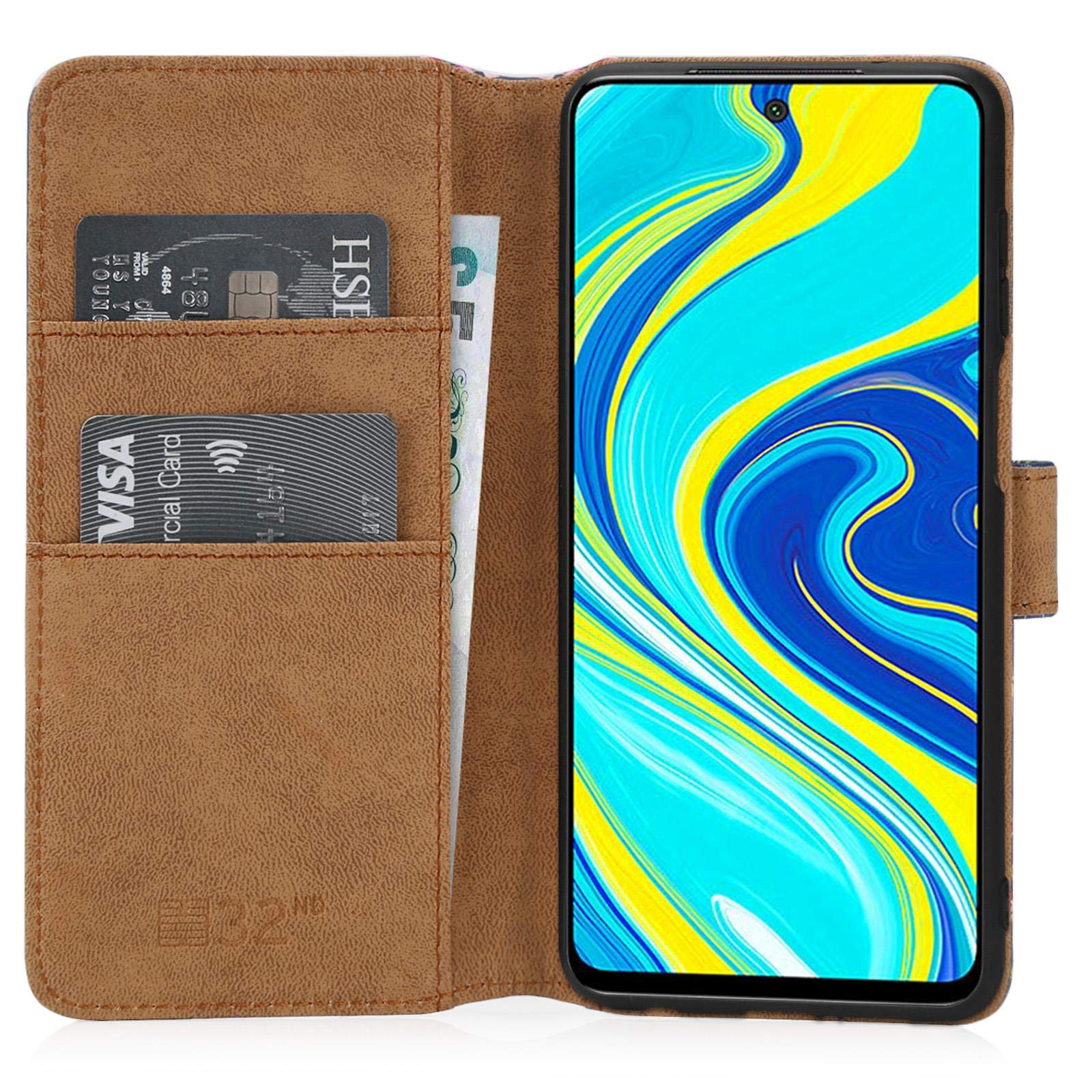 XINQCASE Cover per Xiaomi Redmi Note 9 Pro/Redmi Note 9S, Custodia a Portafoglio in Pelle PU [Slot per Schede], Cover a Libro Flip Caso Custodia per Redmi Note 9 Pro/Note 9S, Rosa