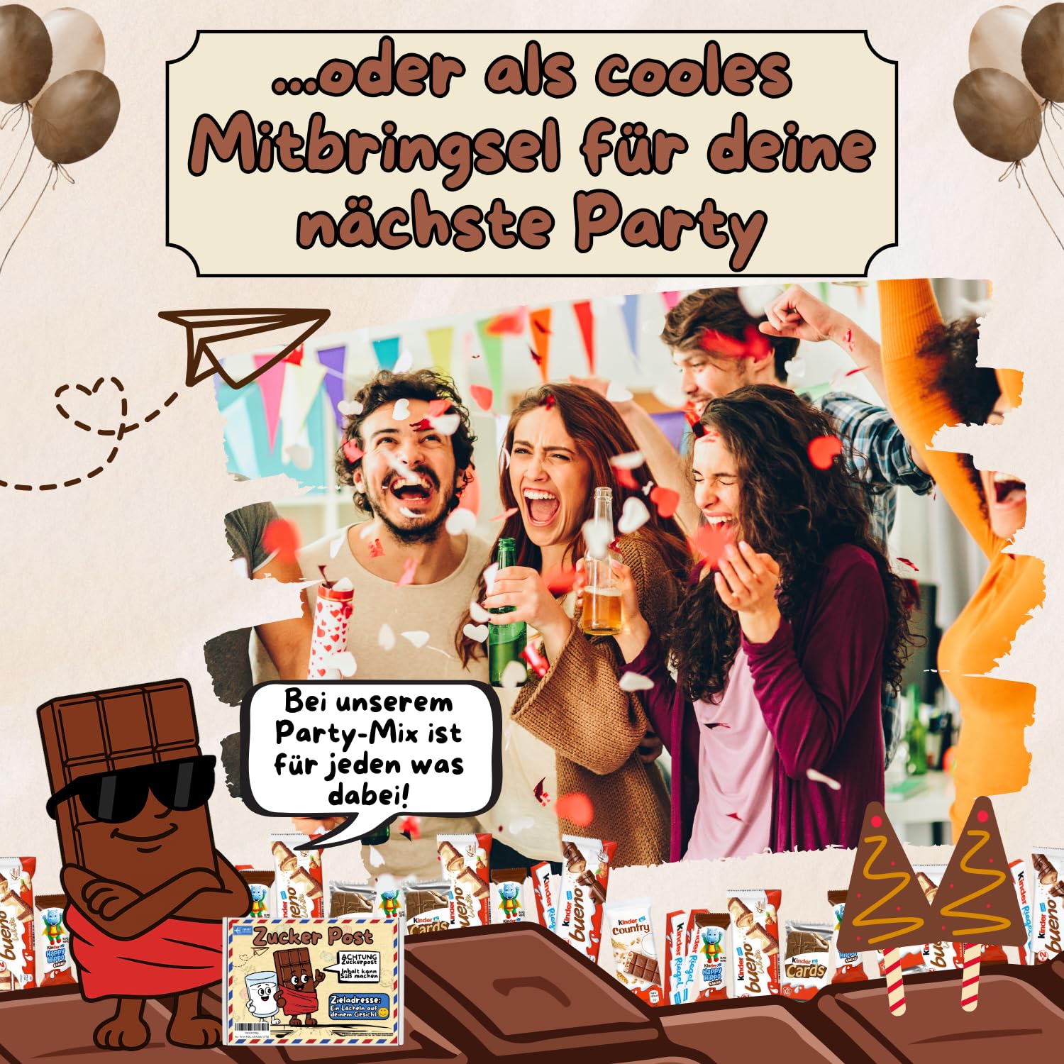 Ferrero Kinder Schokolade Geschenk-Box - Süßigkeiten Mix - Party-Mix - Süßigkeiten Großpackungen von Kinderschokolade (1x718g)