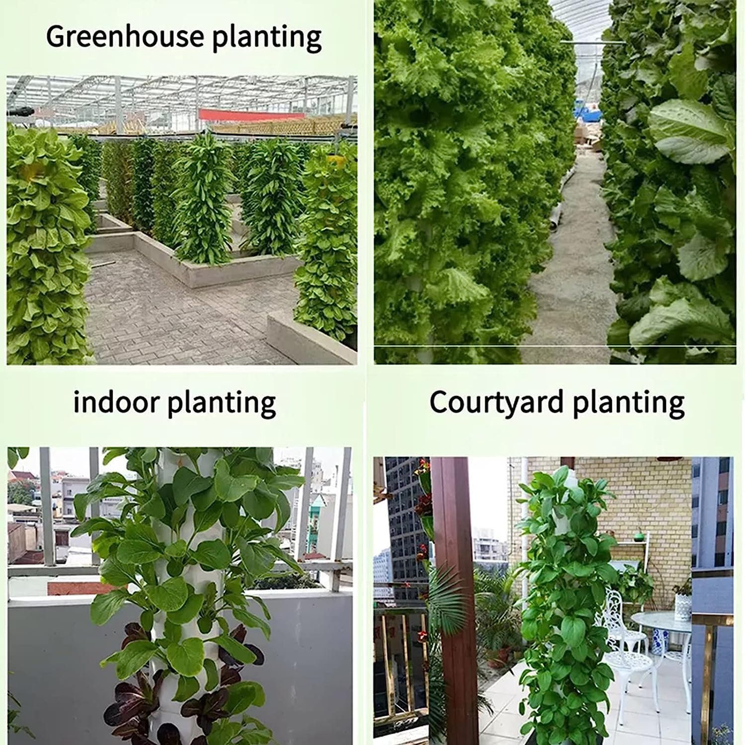 Sistema de cultivo hidropónico, 45 sitios de plantas, torre de jardín vertical, kit de aeroponía con bomba para cultivo sin suelo y crecimiento de plantas vegetales