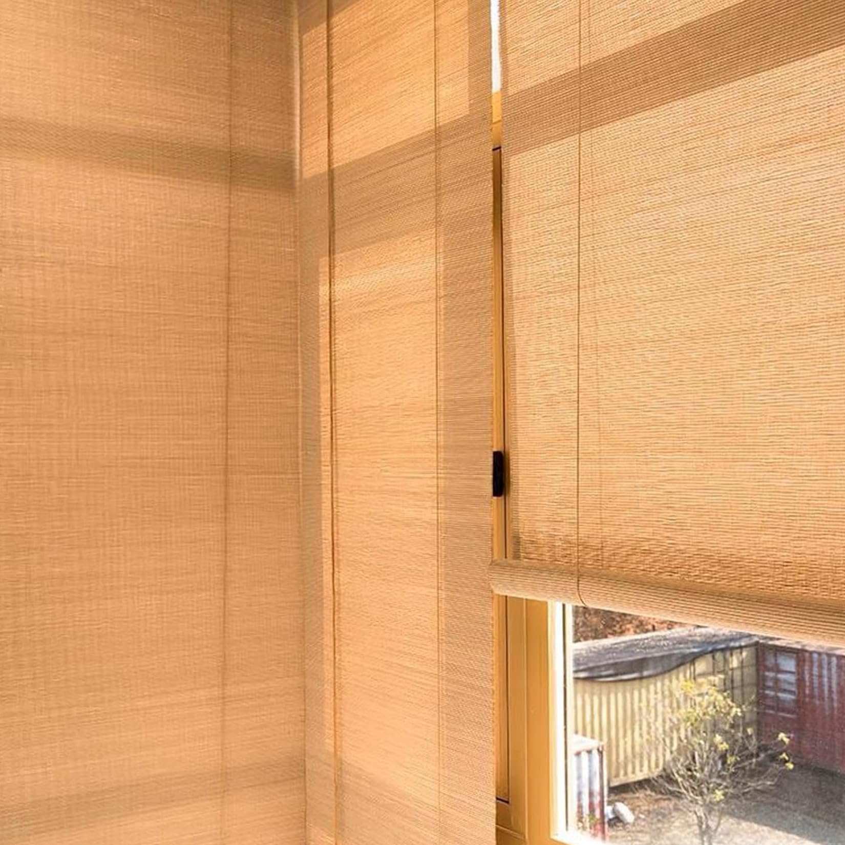 Bambusrollo für Türen und Fenster, Büro Seitenzug Fensterrollo,70% Blickdicht Sichtschutz Sonnenschutz Anti-UV,Für Fenster und Türen