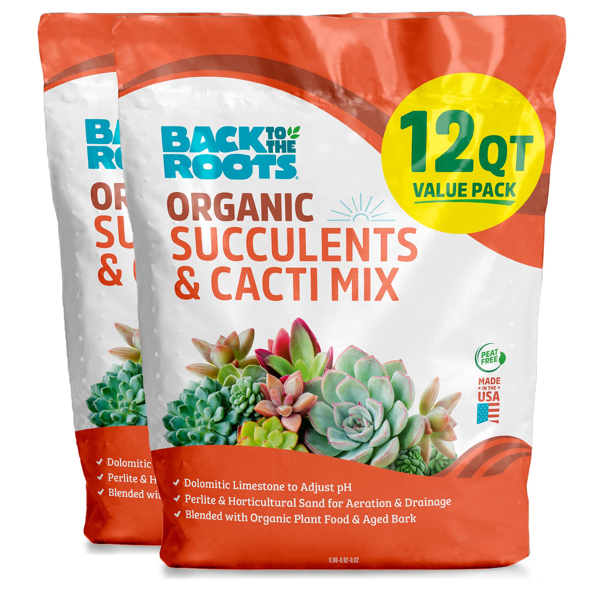 100% Organic Succulent & Cacti Mix (Value 12 Quart) | Made in The USA