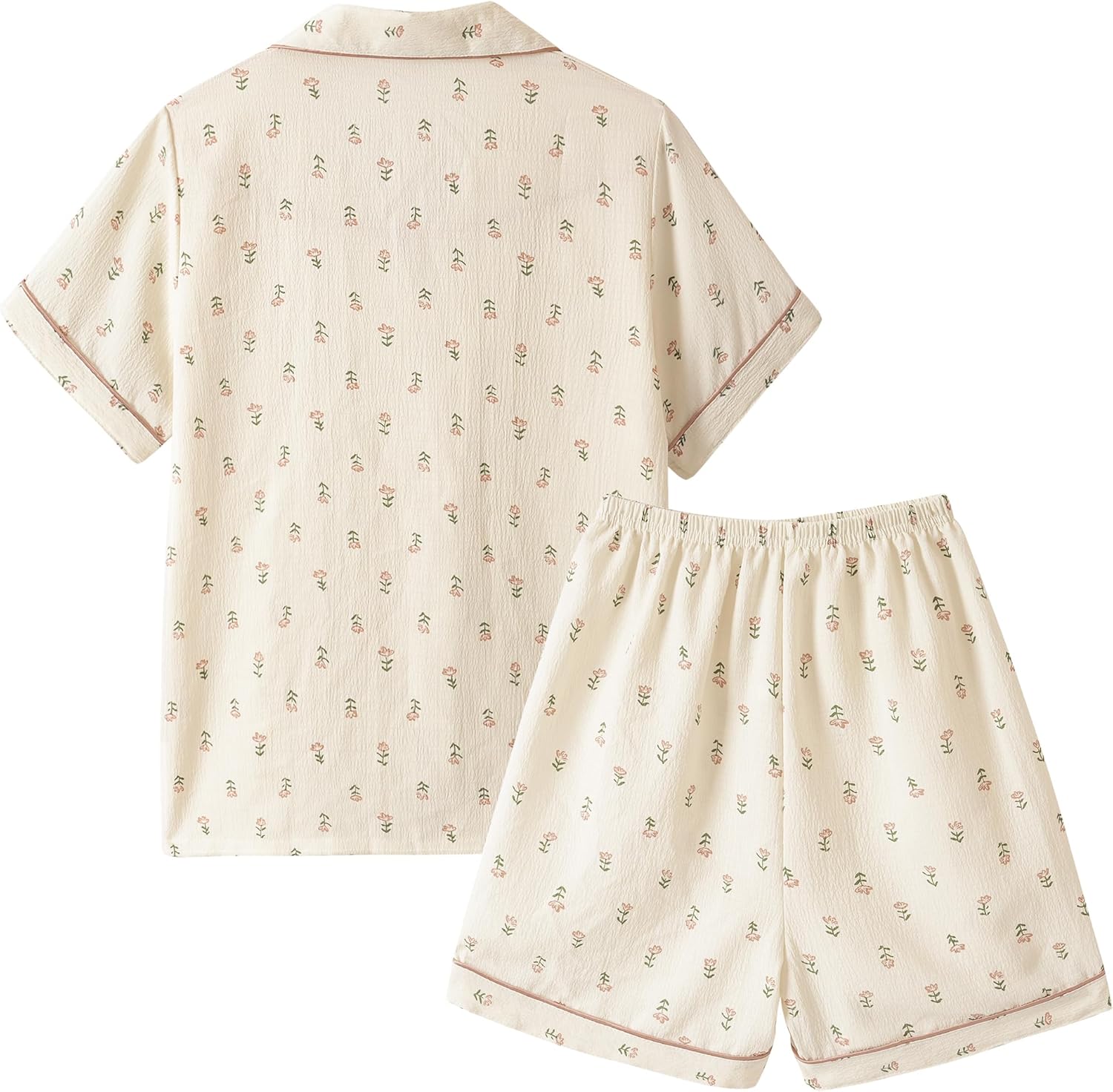 Vopmocld Big Girls Button Down Sleepwear Short Sleeve With Shorts 2PCS Pajama Sets Casual Lapel Loungewear Patterns Printed - Image 2