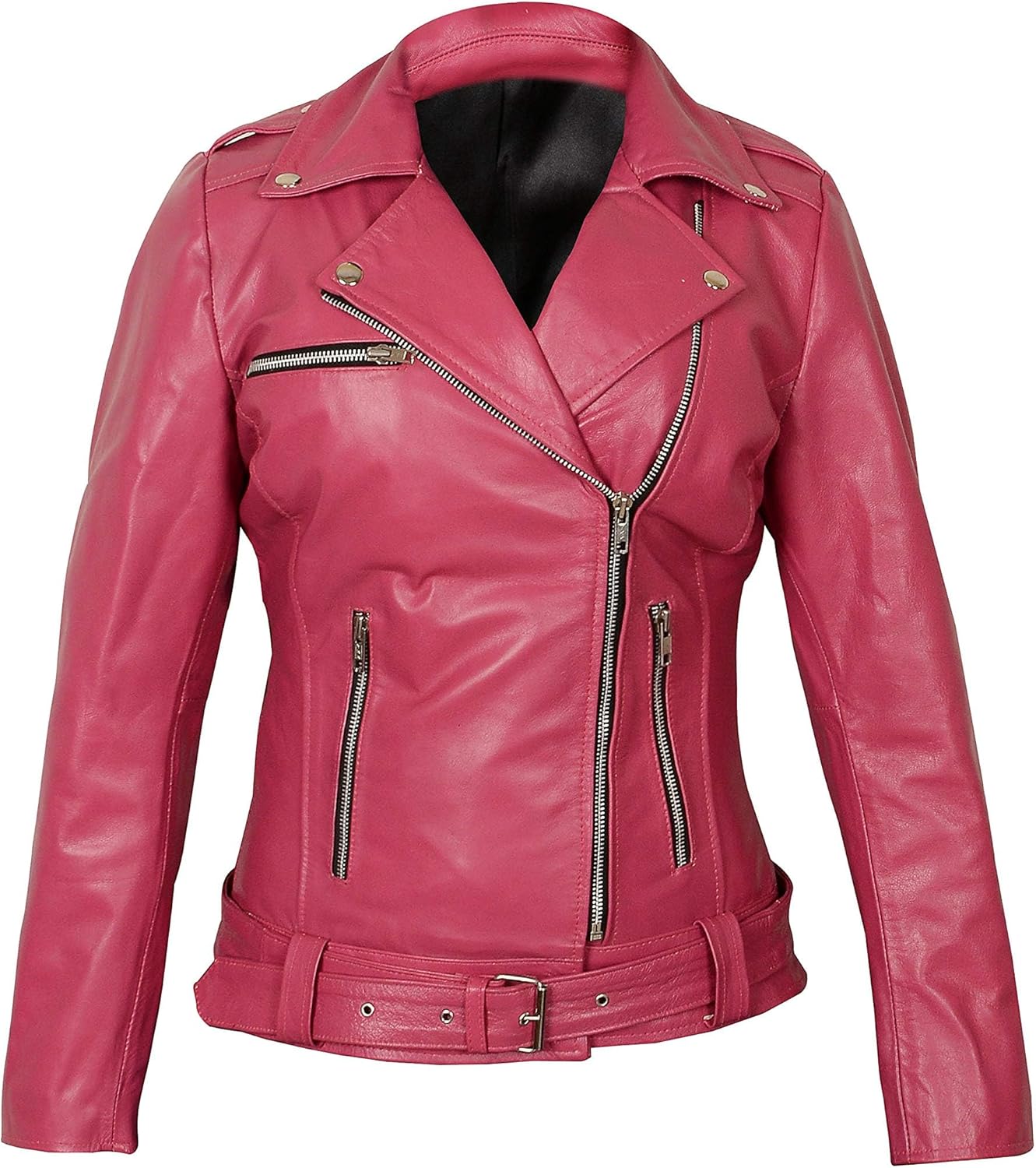 Womens Hot Pink Lambskin Real Leather Jacket Ethiopia Ubuy