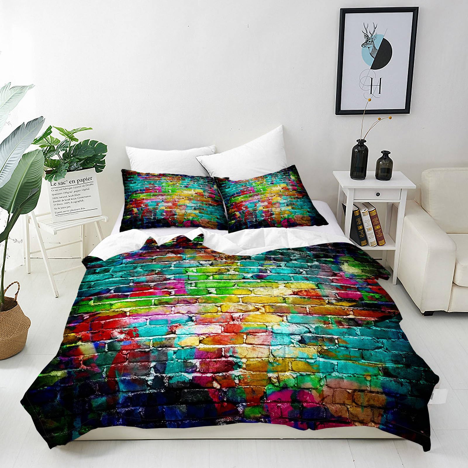 ANHOPE Colorful Brick Duvet Cover Set King 230x220cm, 2 Pillowcases — image 1