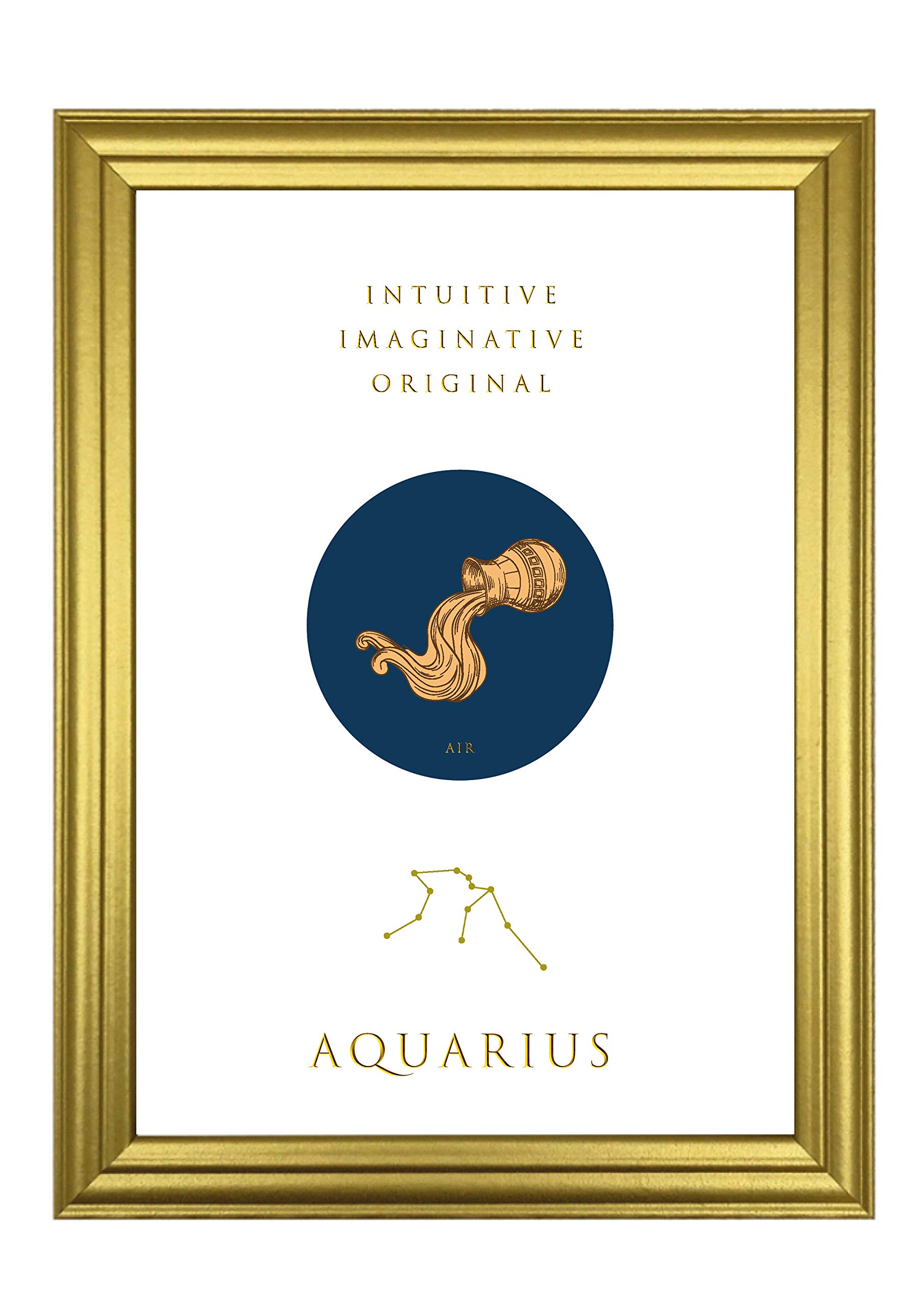 Lámina decorativa de Acuario en oro para transformar la pared de tu dormitorio