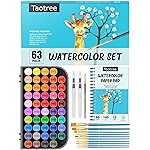 Taotree Watercolor Paint Set, 48 Colors Watercolors Kit Water Colors with 10 Paint Brushes, Brush Pens, Palette, Drawing Pad, Painting Supplies, Christmas Gifts for Adults Artist Drawing, Painting