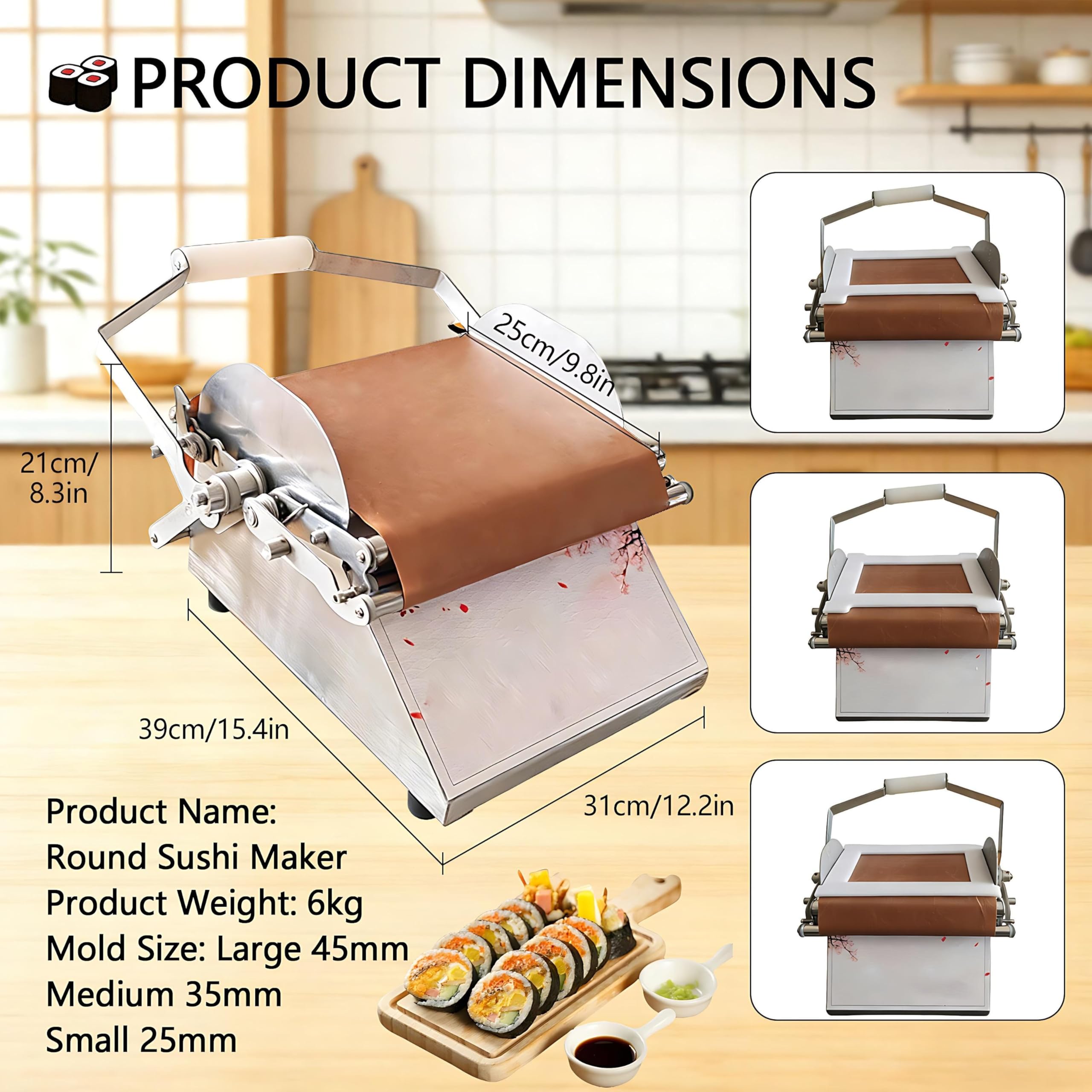 Kit de Fabrication de sushis Professionnel, Machine à Envelopper Les boulettes de Riz et Les algues, Tapis Roulant en Tissu de qualité Alimentaire, Activités manuelles pour Enfants