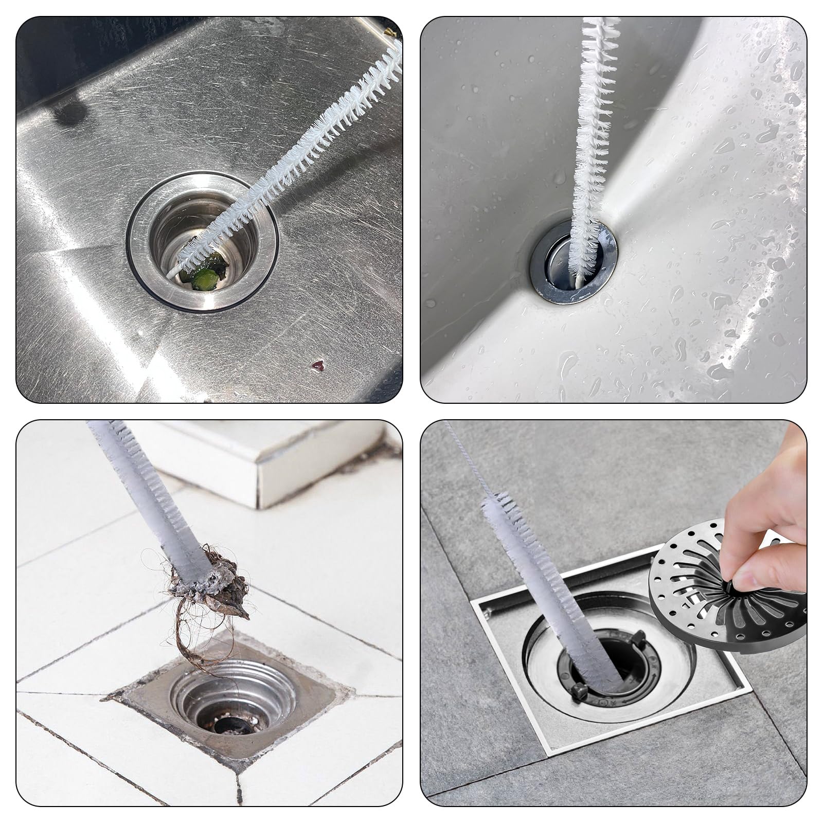 Strumento per sbloccare e pulire gli scarichi della doccia, 5 pezzi, strumento multifunzionale per sbloccare il lavandino, strumento di sblocco idraulico per bagno, doccia, cucina foro
