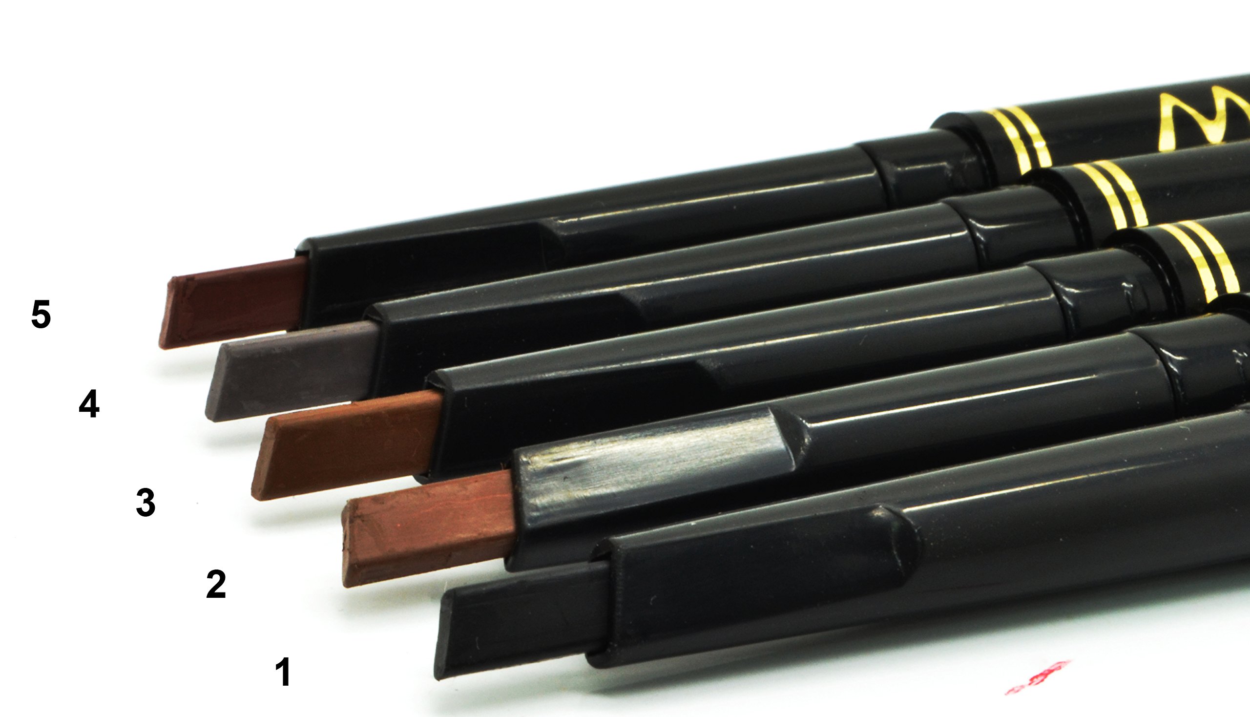 Waterproof Retractable Long Lasting Eyebrow Eye Brow Black Case Chalk Pen Pencil BROWN Number 2 by MAXDONA