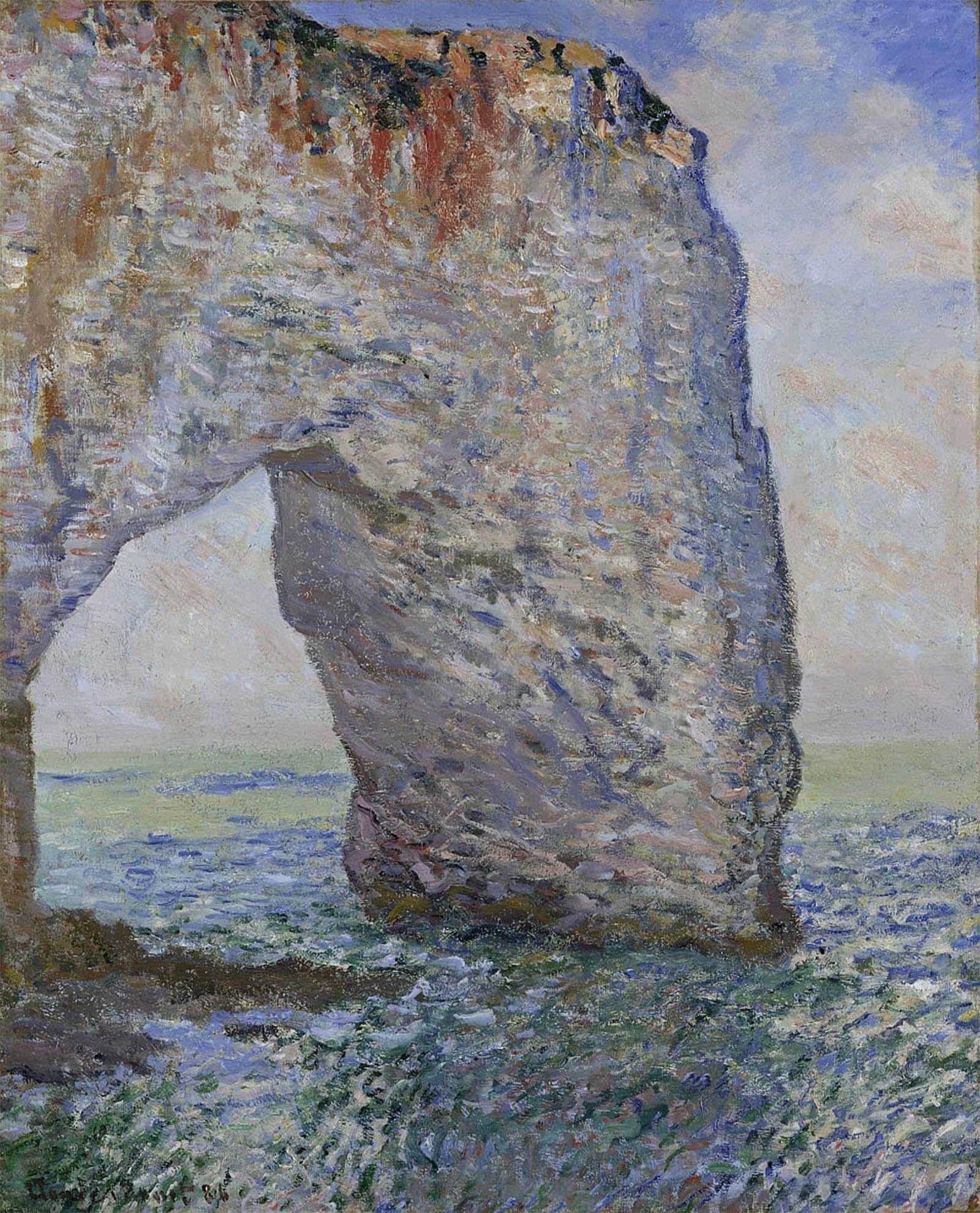 RZHRHJES Abstract Painting Poster Art Print Canvas Print Poster the Manneporte Near Étretat by Claude Monet Landscape Canvas Painting for Home Decor 60x90cm