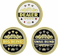 Vista 1 de LuluCircle Botón de distribuidor, ciega pequeña, ciega grande, guardia de póquer, regalos de póquer para hombres, accesorios de póquer