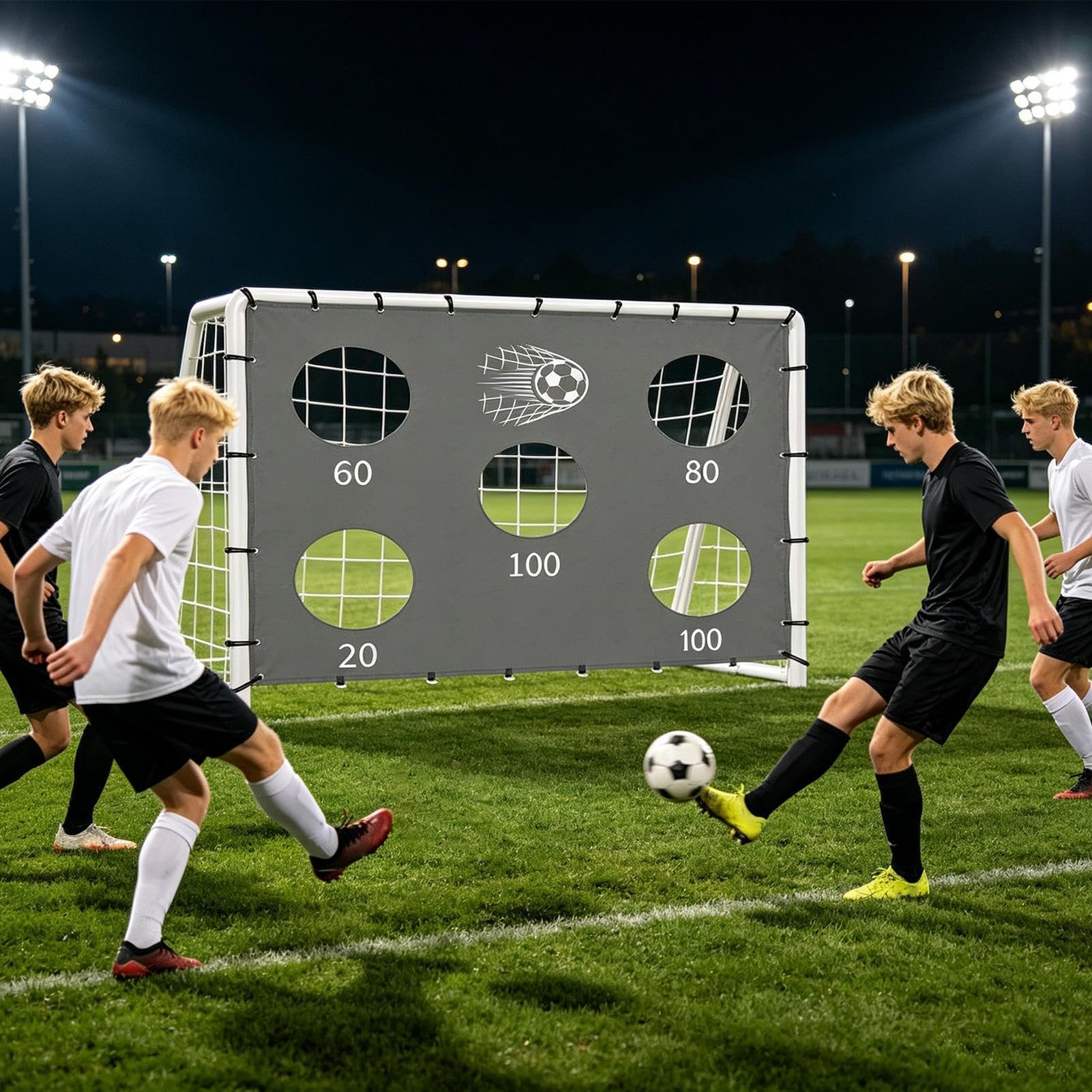 Rete Bersaglio Per Porta Da Calcio Telo Di Allenamento Pieghevole E Rapido | Rete Allenamento Calcio Per Adulti Per Precisione Esercizio Gara All'Aperto Giardino Scuola Campo Estivo